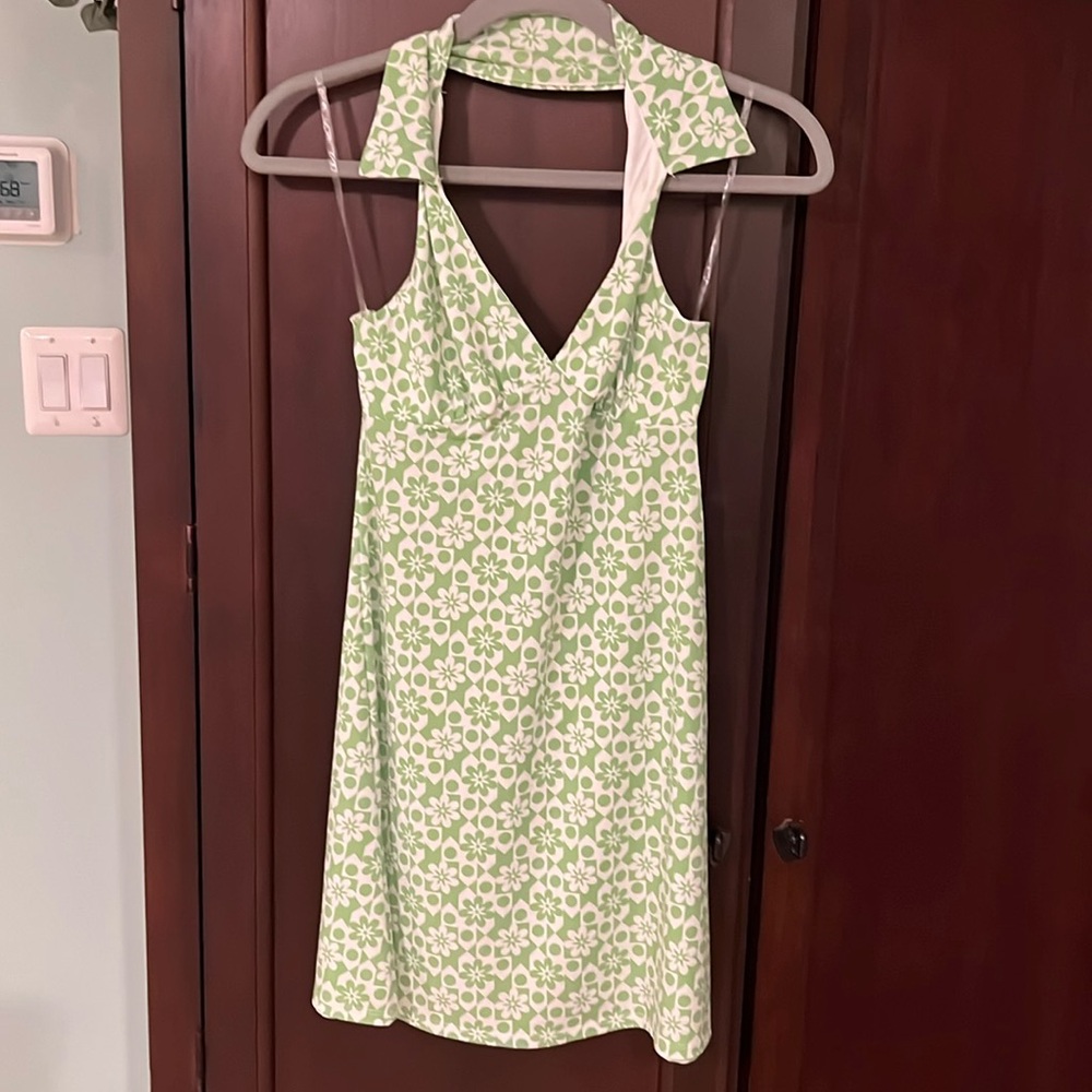 Rue21 Green and White Floral Halter Dress